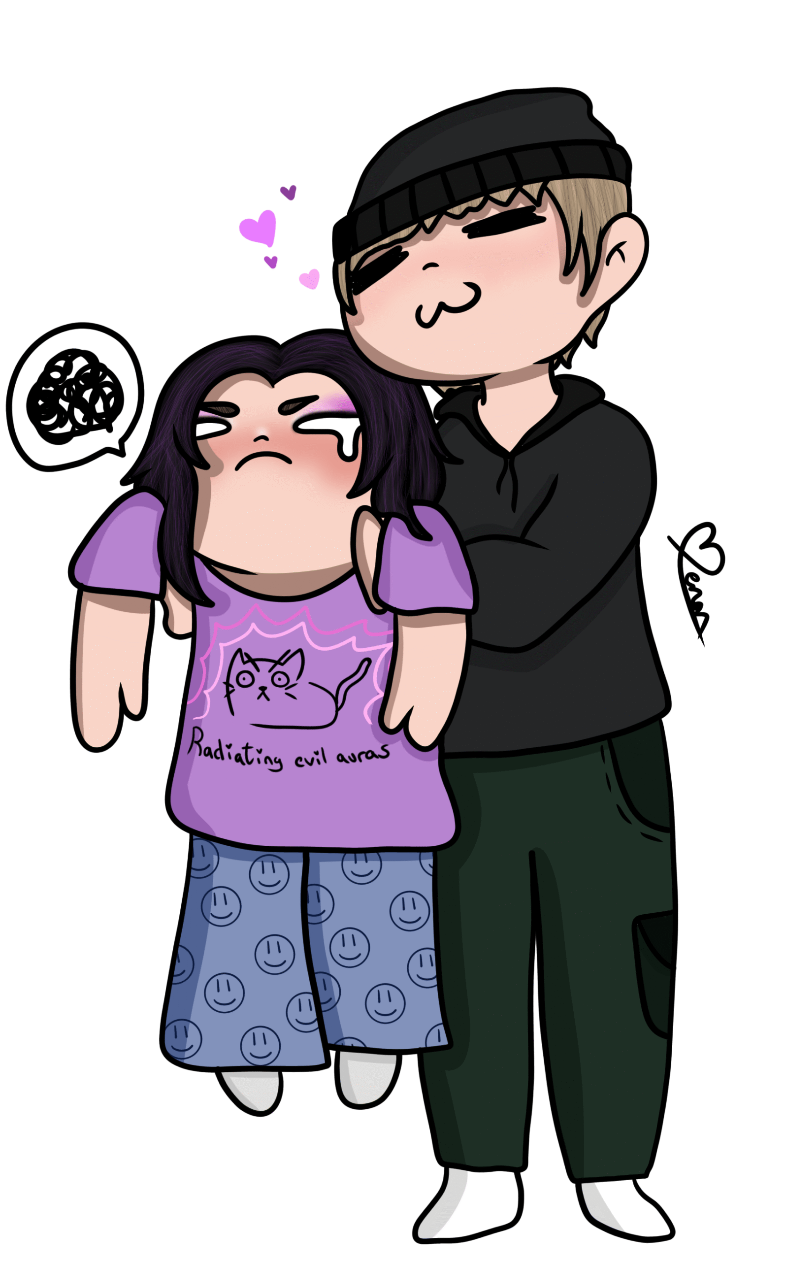 Drawing - Xenon and Nik