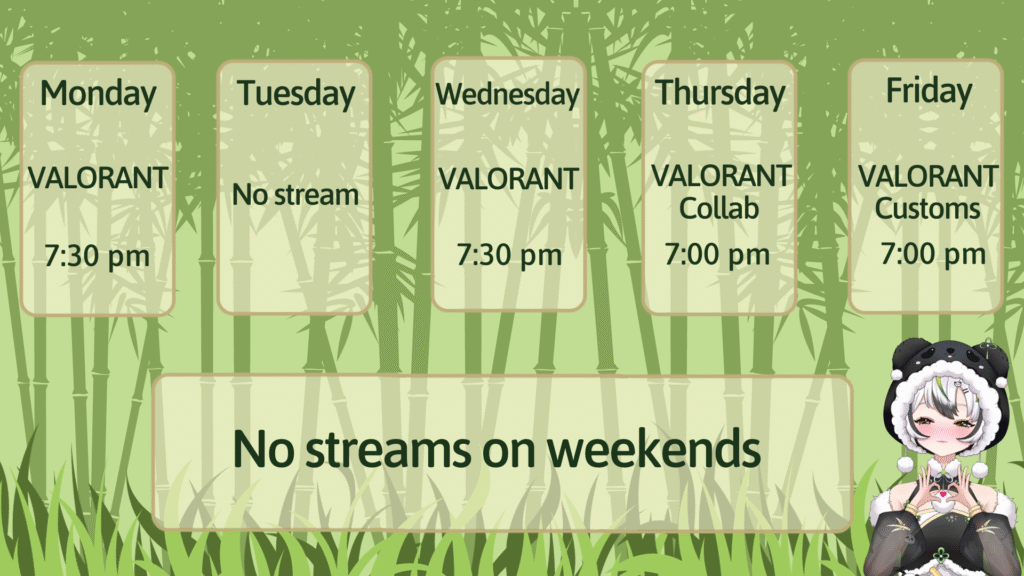 Comission stream schedule- PandiVT