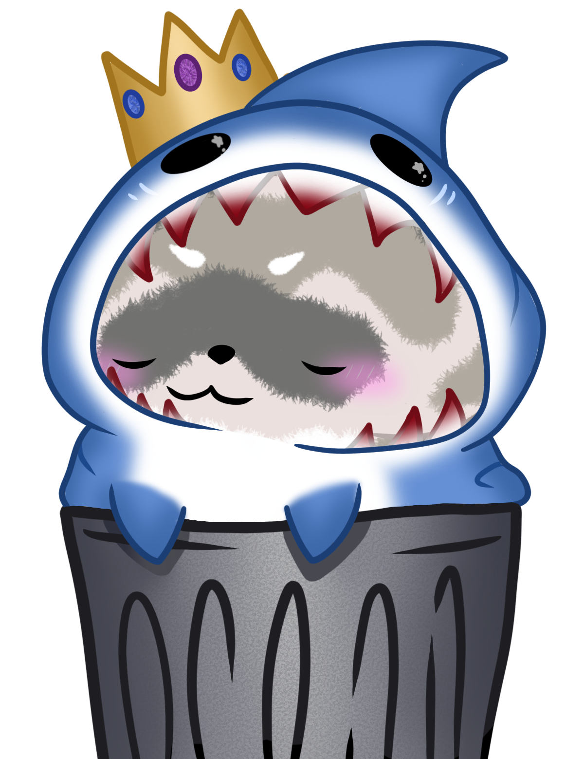 PNGTuber - Raccoon shark blinking