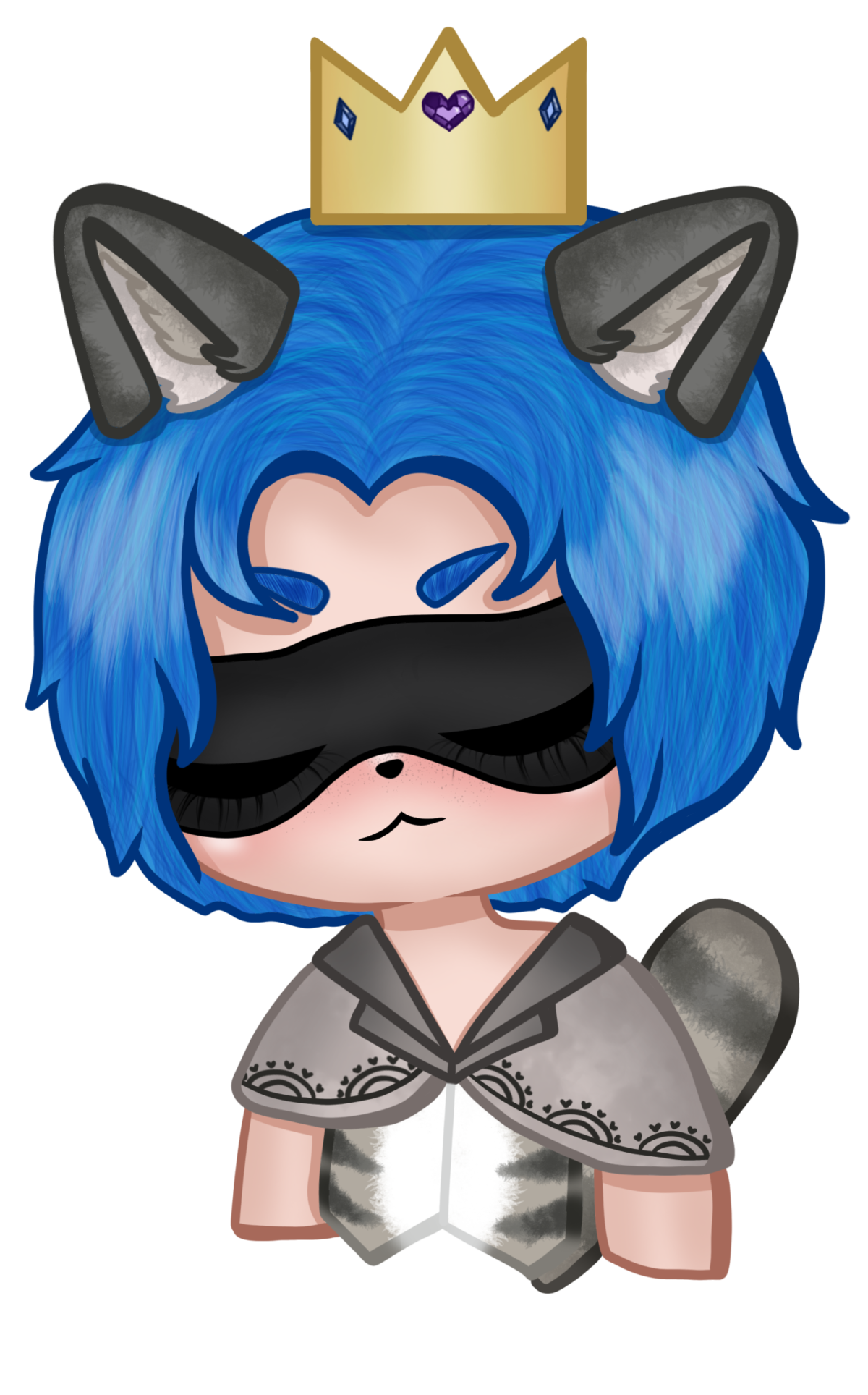 PNGTuber - Raccoon human closed eyes