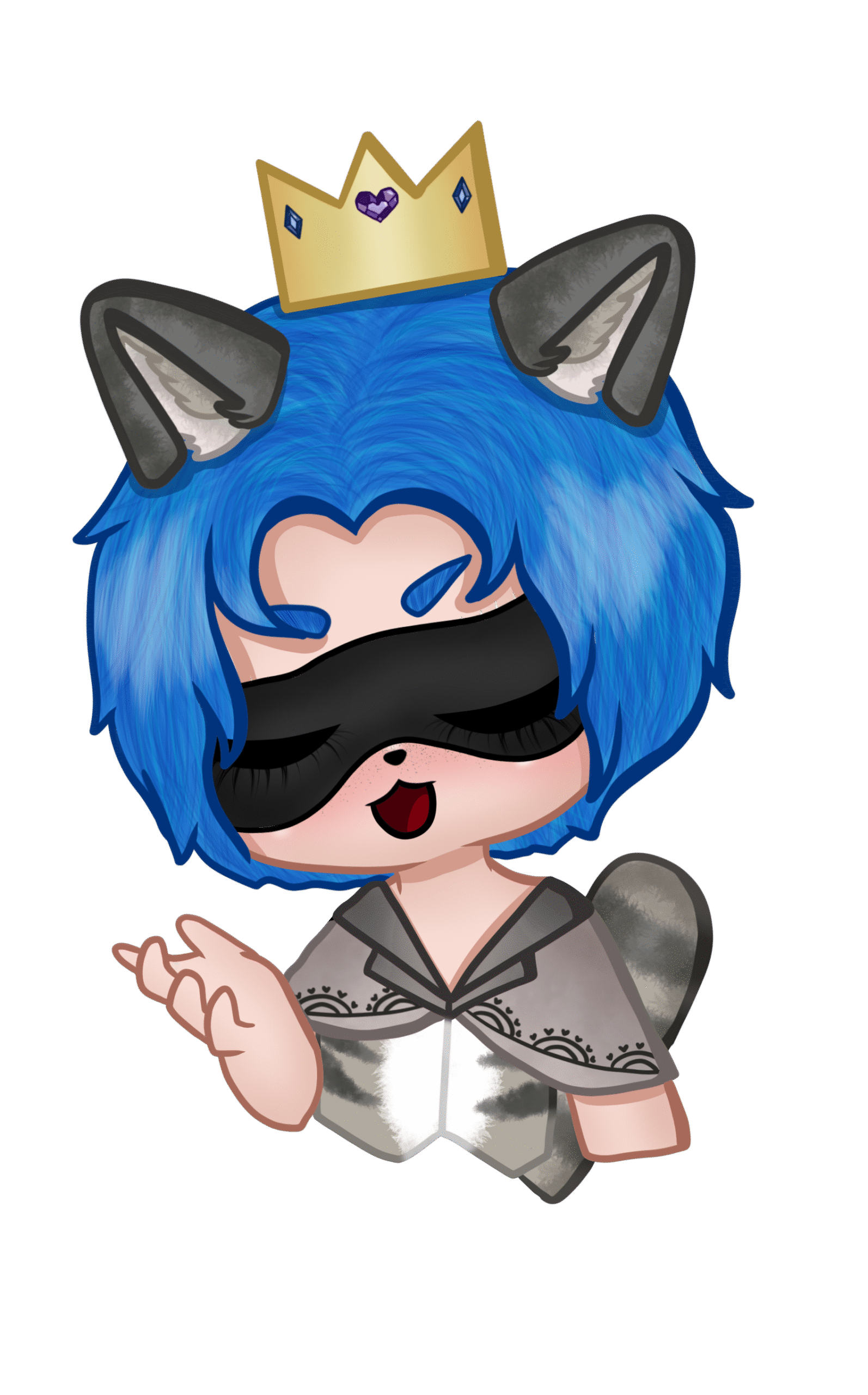 PNGTuber - Raccoon human closed eyes talking