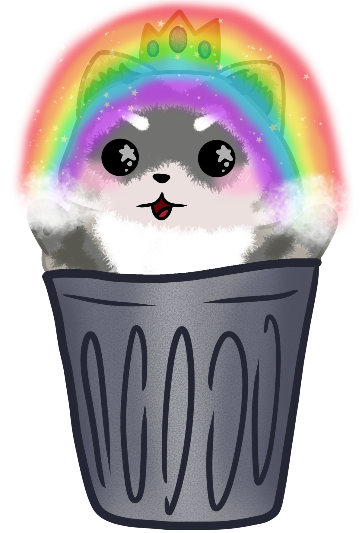 PNGTuber - Raccoon hodling rainbow