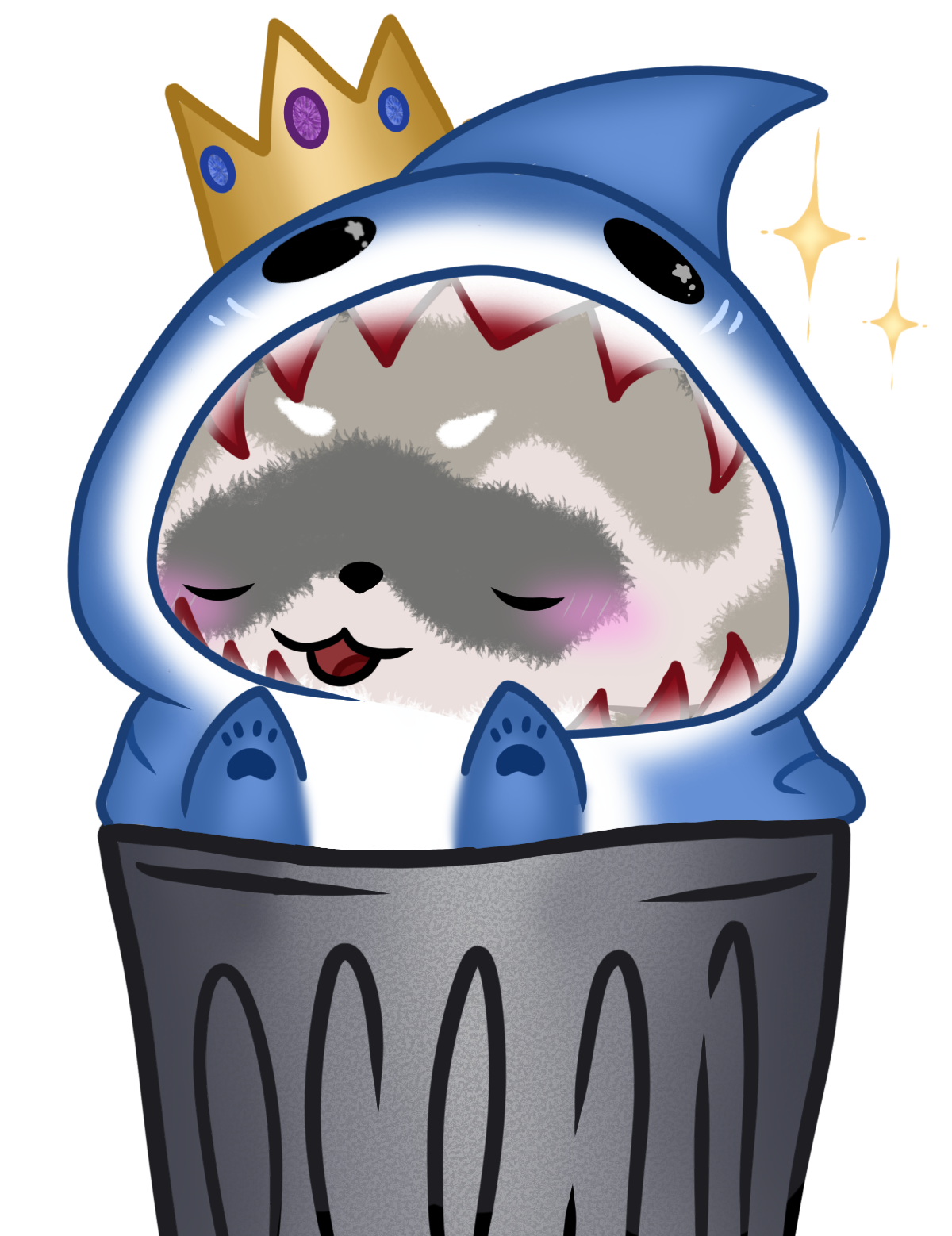 PNGTuber - Raccoon shark eyes closed