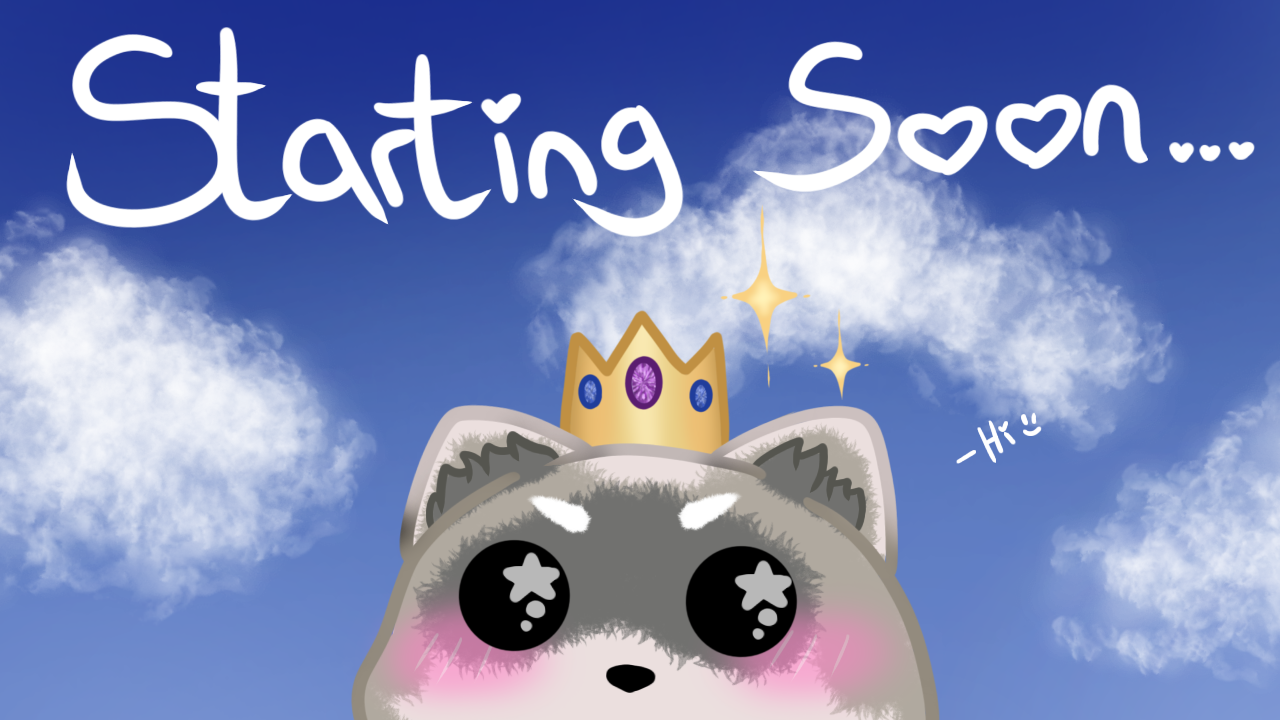 Starting soon Twitch screen - Raccoon
